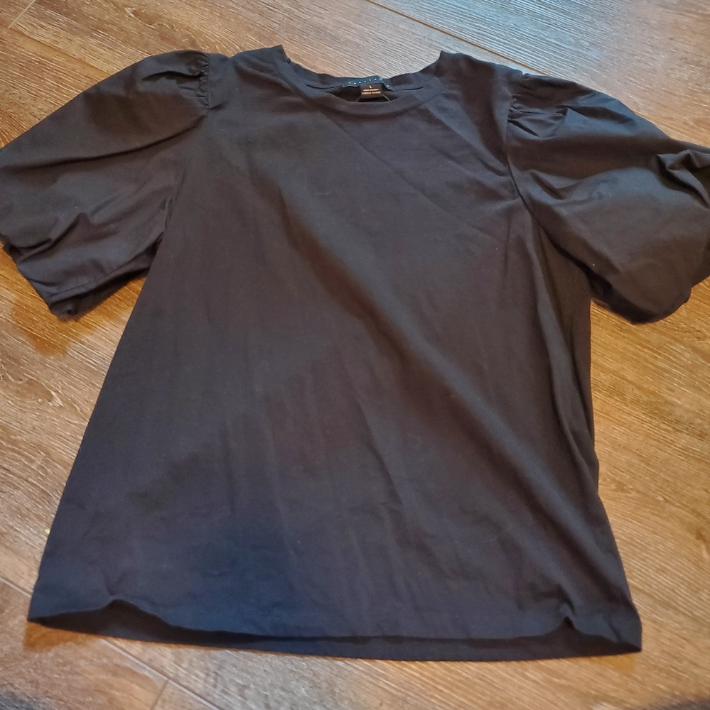 Sanctuary Black Puff Sleeve Top